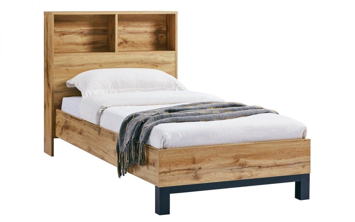 Premium Oak Finish Bookcase Bed